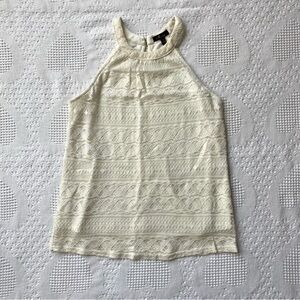 $5 or 3/$10 Charming Charlie Off-White Lace Halter Tank Top Size Small